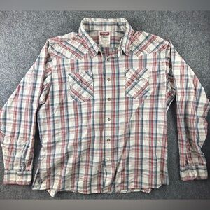 Wrangler Jeans Co Pearl Snap Western Long Sleeve Shirt Plaid Mens Size 3X